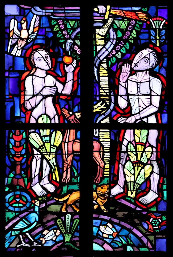 Der Sündenfall (1. Mose 3) (linkes Chorfenster oben)